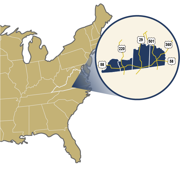 Southern Virginia Regional Alliance mid-atlantic location